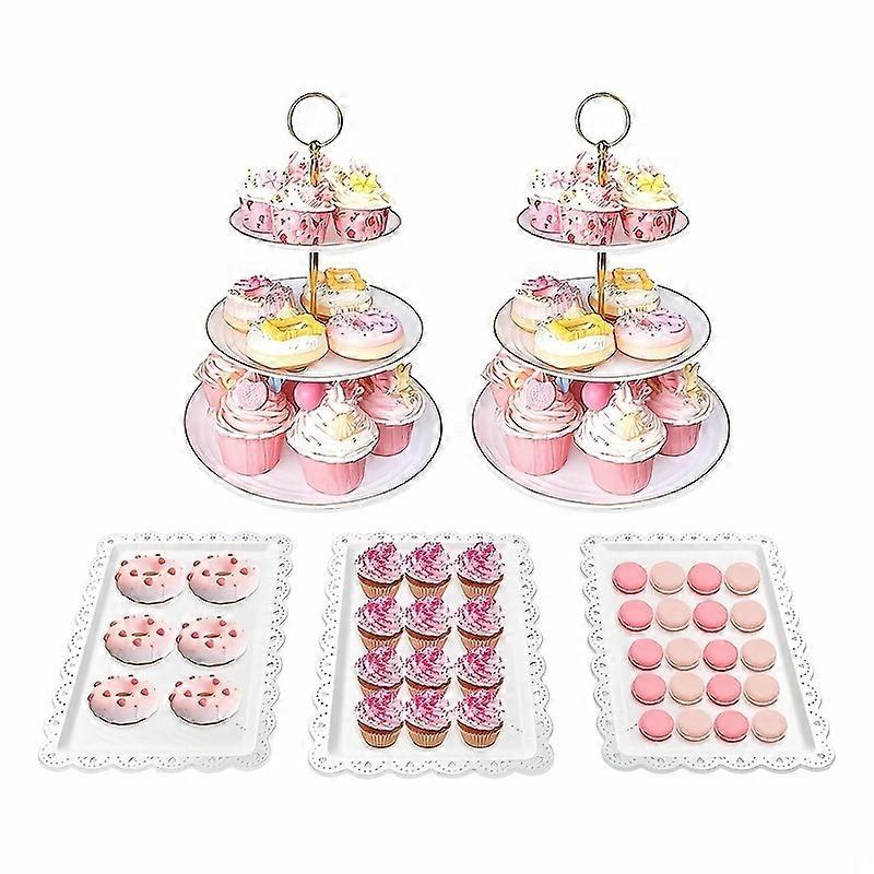 Muffinsställ vit med guldkant main image 1