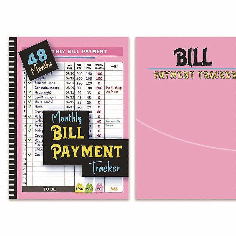 Monthly Bill Payment Checklist Notebook, Bill Tracker Notebook Monthly Financial Budgeting Management Book, The 4-Year Guide for Families & Money Mana