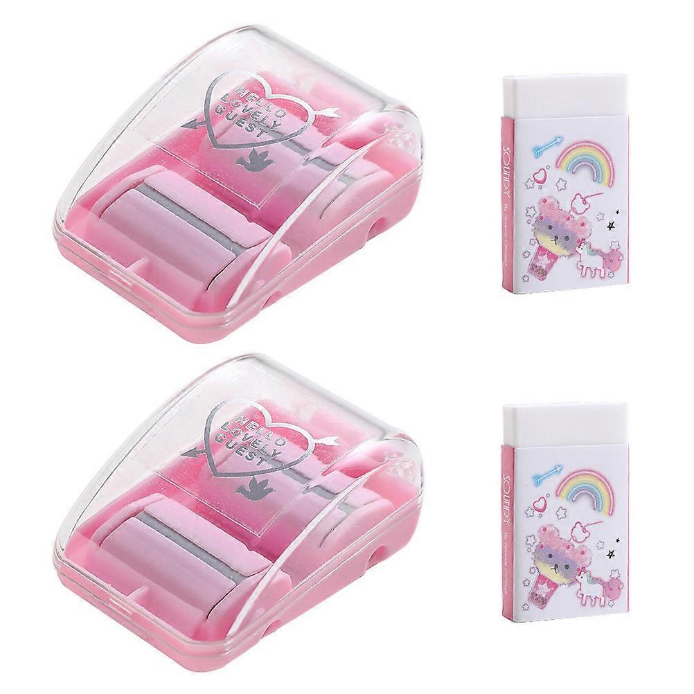 2 Sets of Household Eraser Rollers Mini Eraser Cleaners Desktop Crumb Collectors