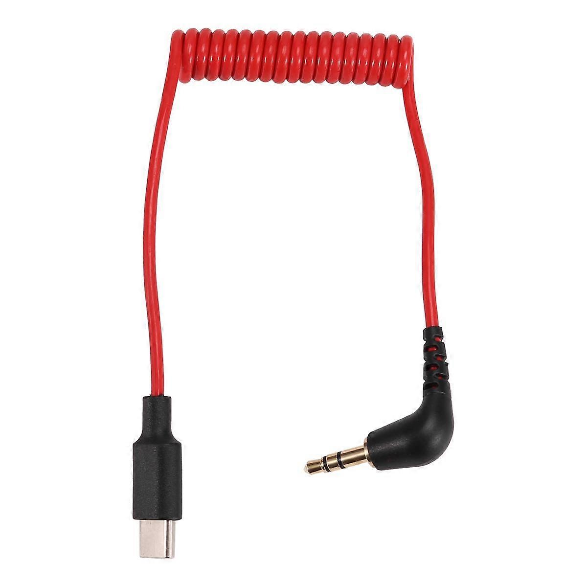 Type-C to 3.5Mm Cable for Wireless Go II, Right Angle TRS Male AUX Adapter Audio Cord Replacement