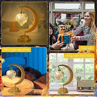 LED Moon Lamp Ramadan Lights Decorations, Eid Mubarak Table Lamp with ...