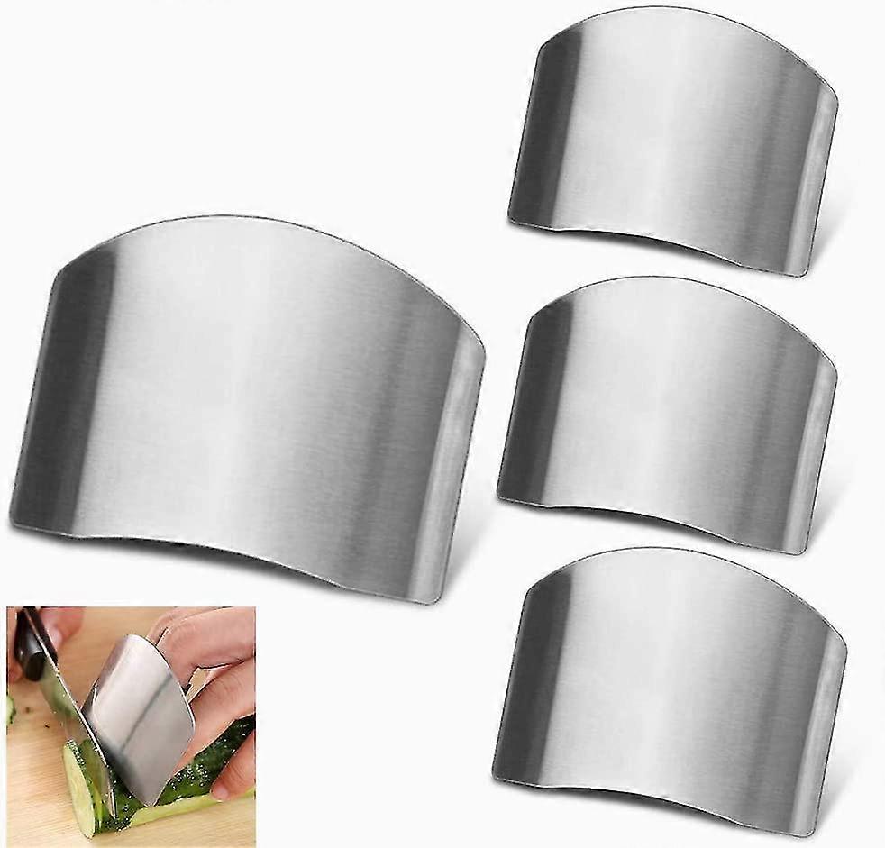 4 Pcs Vegetables Stainless Steel Finger Hand Protector For Cutting