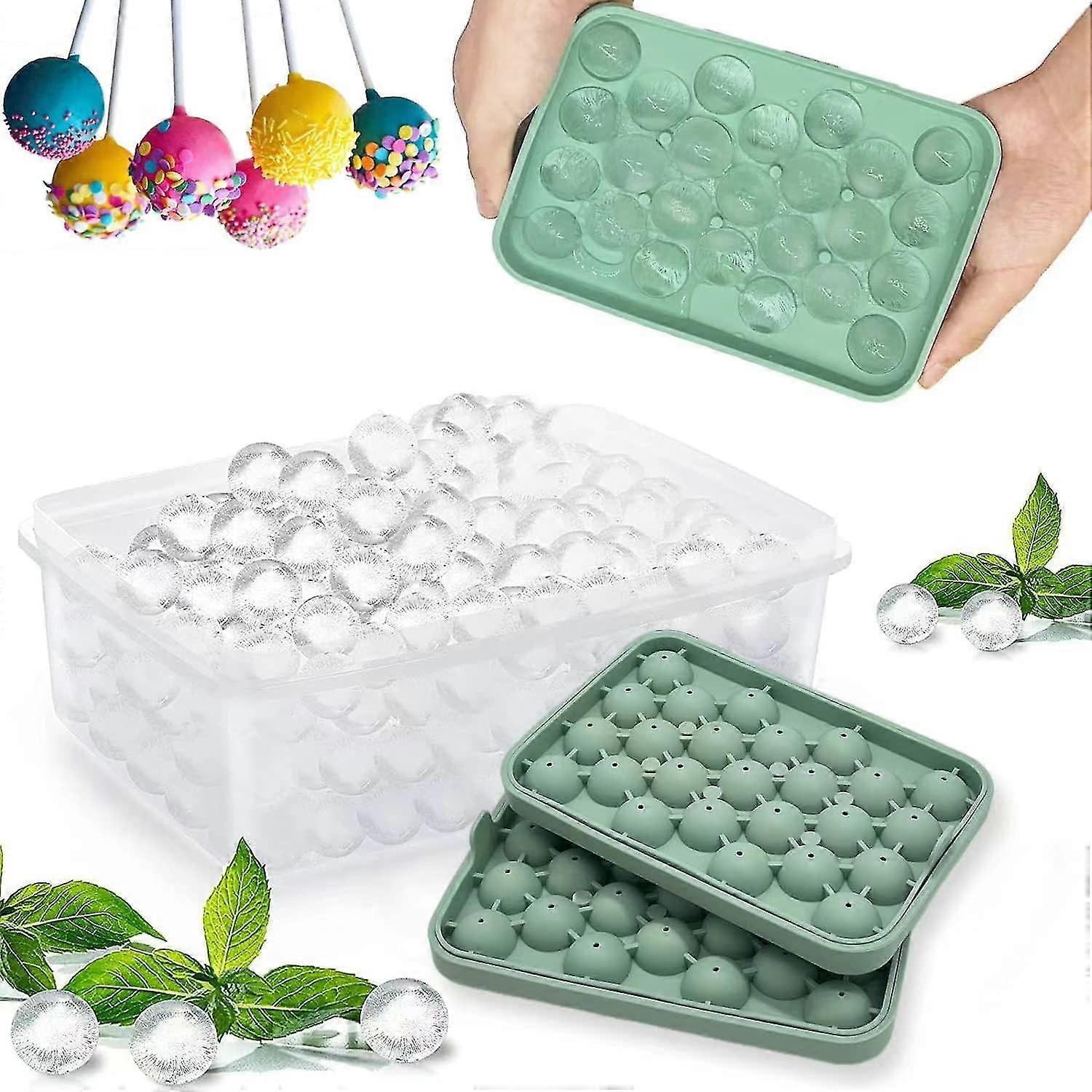 Pcs Round Silicone Ice Cube Tray, Ice Cube Molds Mini Ball Ice Cube Trays, Ice Ball For Freezer, 2 Pattern X 50pcs Cocktail Ice Cubes, Suitable For Ic