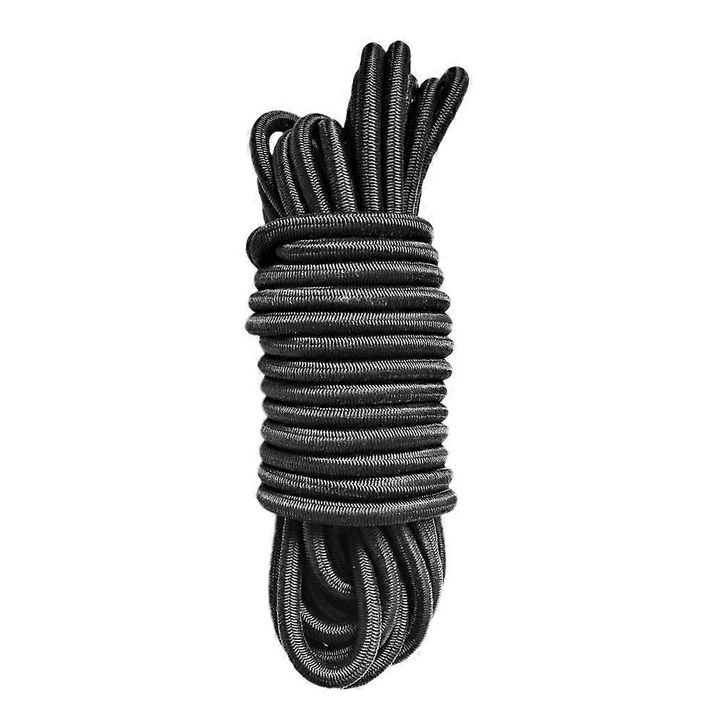 5 mm x 5 metrov čierne elastické bungee lano Heavy Duty Shock Cord Viazanie strešných nosičov Prívesy Lode