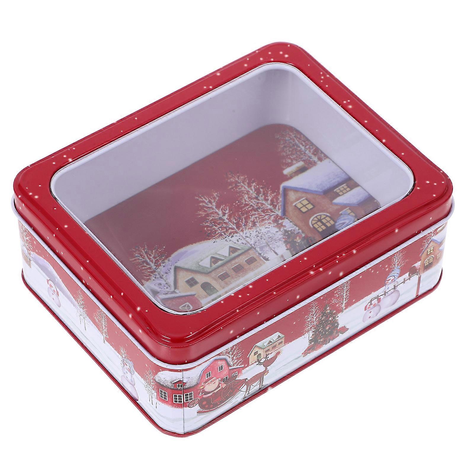 Christmas Candy Box Gift Box Cookie Container Tinplate Storage Box Xmas Gift
