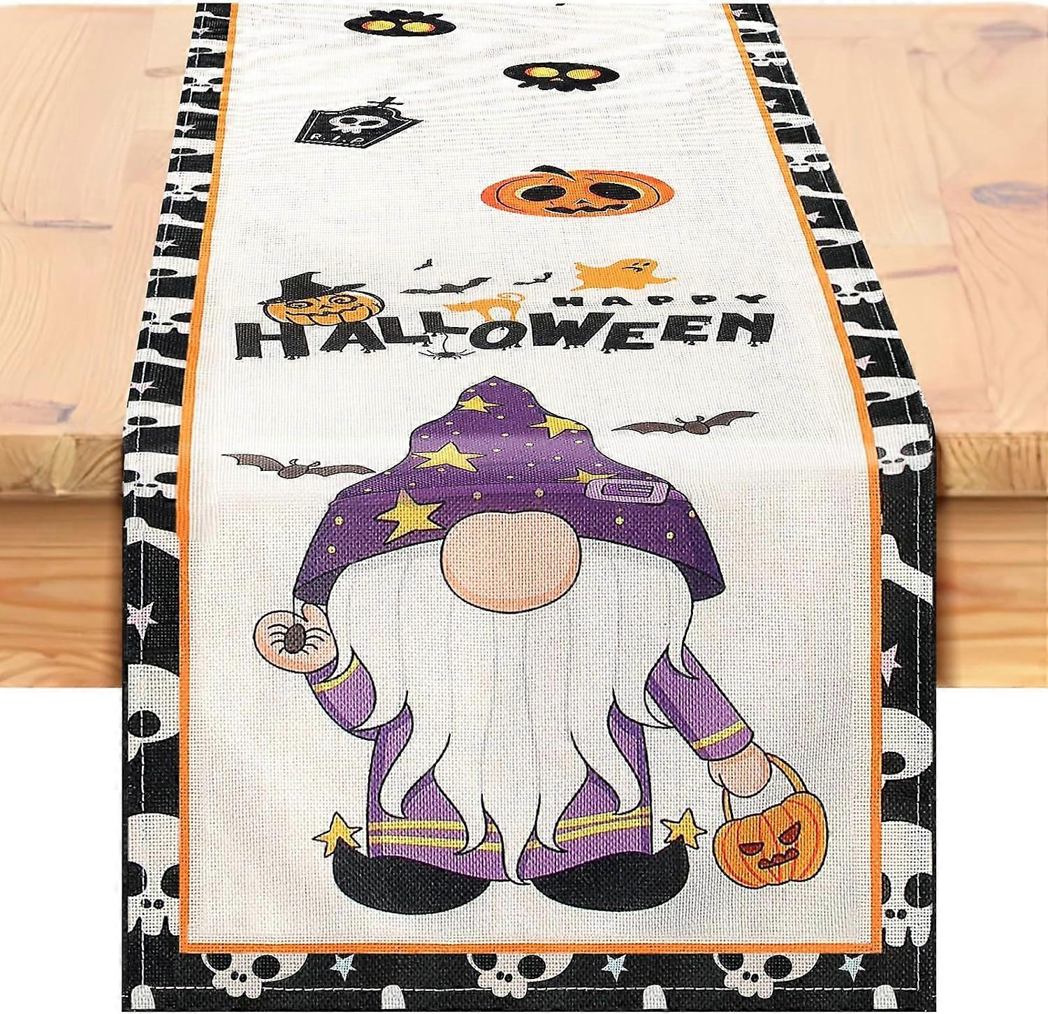 1pc Purple Halloween Table Runner, Kitchen Table Decoration