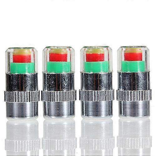 4 Pcs Auto Car Tire Pressure Monitor Valve Stem Caps Sensor Indicator Alert Monitoring Cap Sensor Tyre Alert Diagnostic Tool
