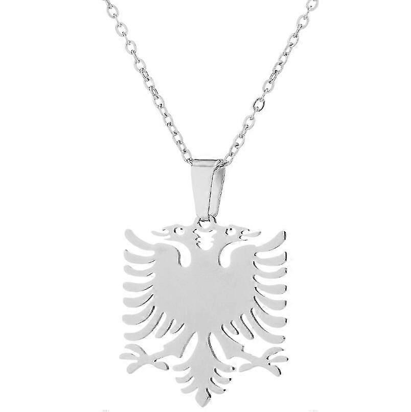 2pcs collier aigle albanais, déclaration clavicule chaîne collier pendentif, argent et or
