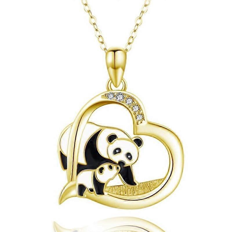 Regali per le Donne Ragazze Pandas Amore Cuore Collana Moda Pandas Collana Pendente Collicola Catena Gioielli Femminili