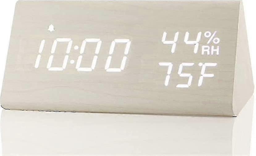Wood Alarm Clock Modern Digital Clock Decorative Electronic Desk Clock Led Display Time
