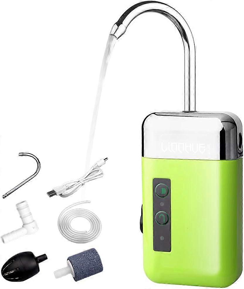 Tragbare Mini-Luftpumpe für den Außenbereich, 3-in-1-Sensor, USB wiederaufladbar, automatisch, Multifunktions-Belüfterpumpe, LED-Angelbeleuchtung