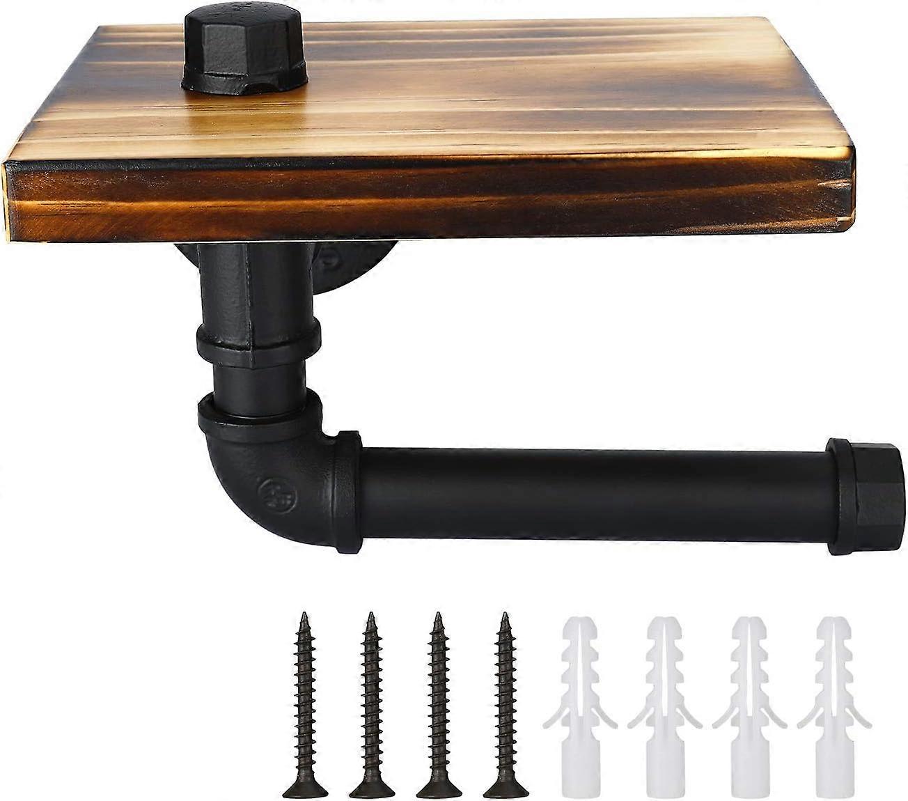 Retro Wall Mounted Paper Roll Holder Industrial Retro Metal Tube Holder Bathroom Rustic Paper Holder Home Decoration