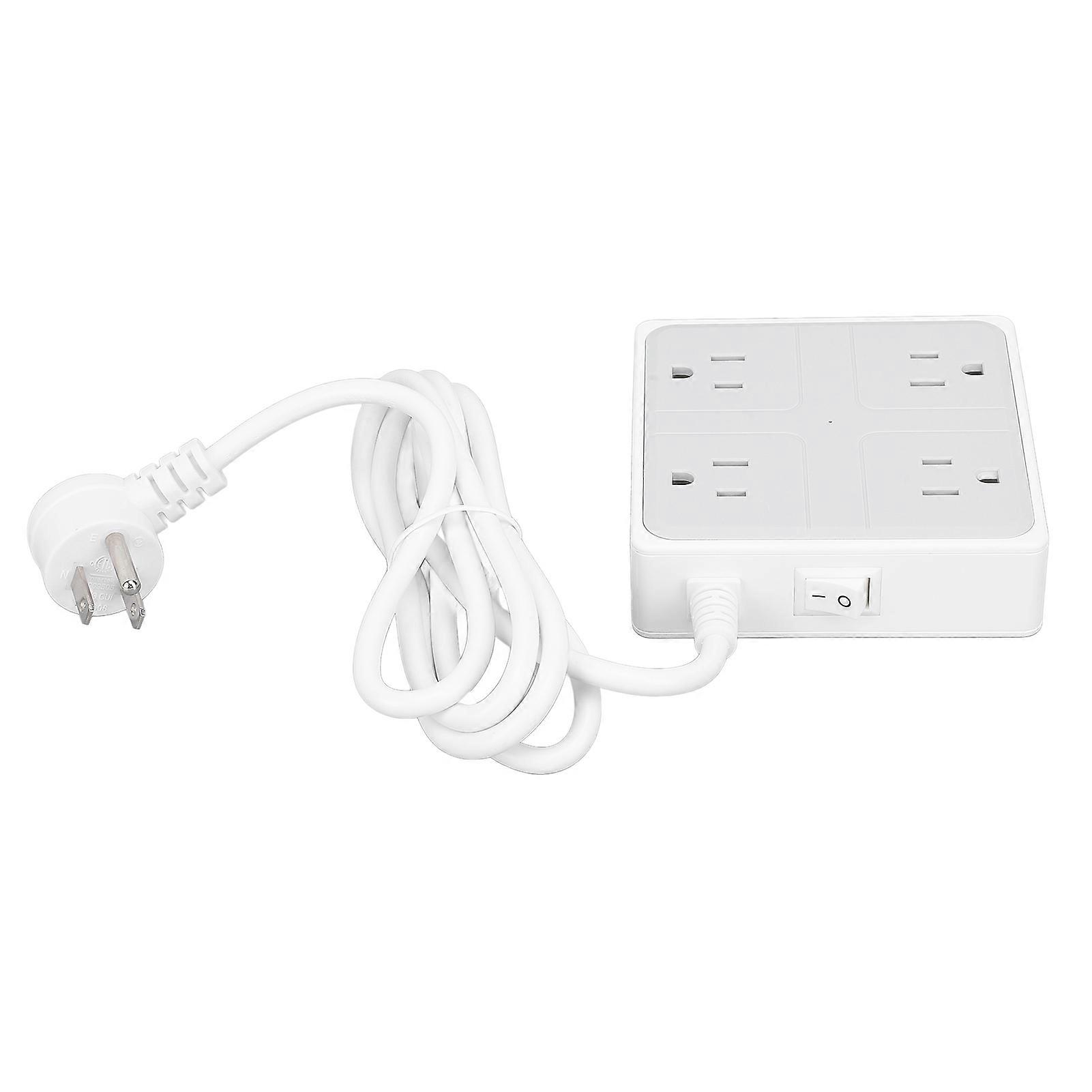 Flat Plug Power Strip 1250W 4 Outlets 3 USB Ports Desktop Charging Station with 5FT Extension Cord for Room Travel
