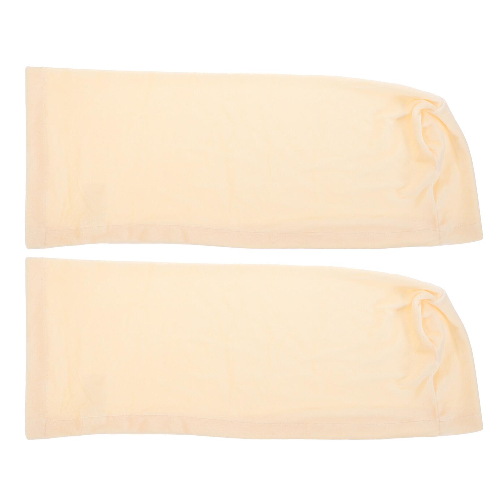 2Pcs Universal Sofa Armrest Cover Elastic Armrest Protector Solid Color Armrest Protective Cloth Beige