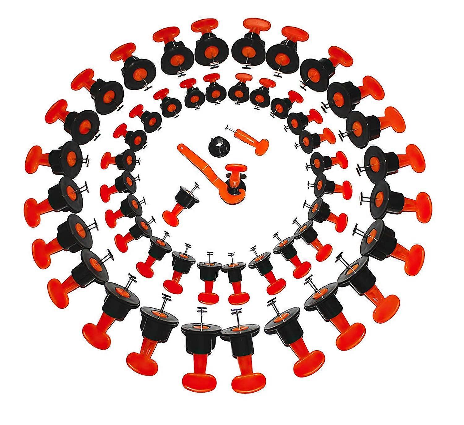 Nivelador de Azulejos, Nivelador de Posicionamento de Azulejos, Kit de Nivelamento e Sistema de Nivelamento de 50 Peças, Kit de Nivelador de Azulejos Reutilizáveis. (Pêndulo)