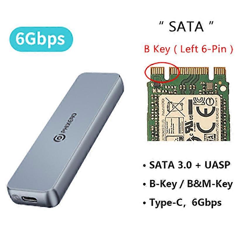 PHIXERO M2 NGFF SATA SSD Enclosure M.2 NVME Hard Drive External Case Type C UASP 6Gbps 10Gbps HD Storage Box Cover for PC Laptop