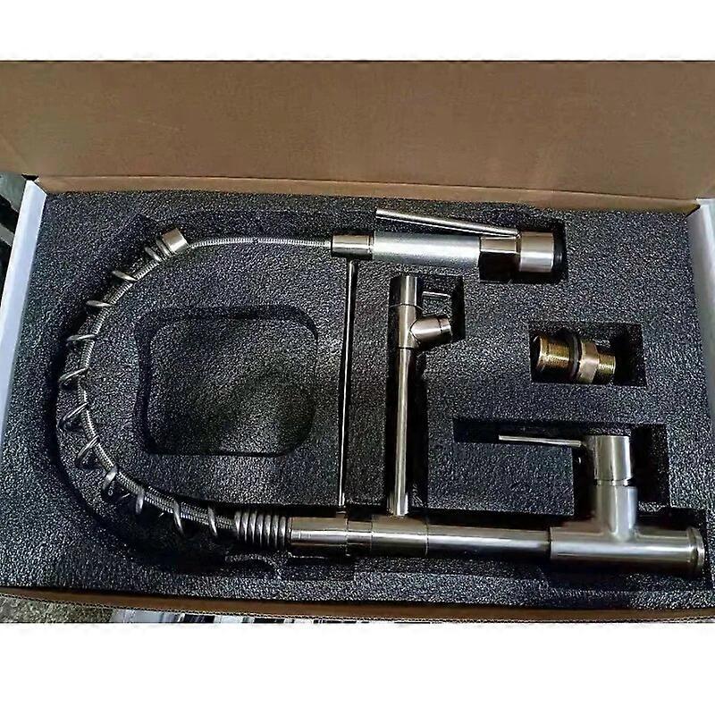 Gourmet kran kök Kall Varm Diskbänk Mixer Vattenkran Multifunktionell Dubbel Uttag Svart Kök Vårkran