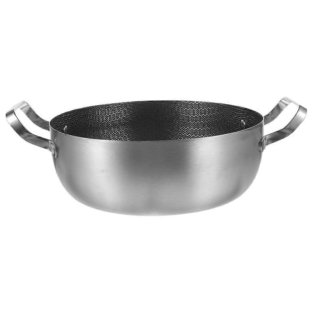 Stainless Steel Pot Double Handle Cooking Pot Non-stick Soup Pot Frying Pan (20cm)