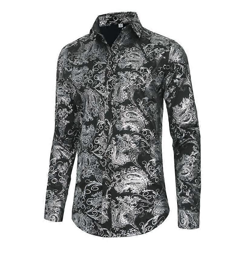 Men's Long-sleeved Button-down Casual Jacquard Shirt