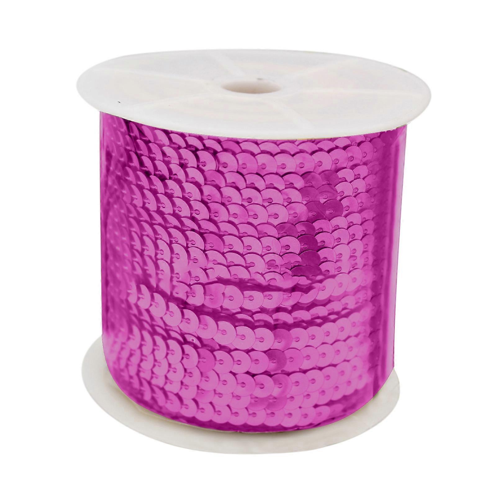 1 Roll Wired Sequins Eye-catching Shining Tear Resistant Smooth Surface 6mm DIY PVC 100 Yards of Threaded Sequins for Sewing Shop mengxi