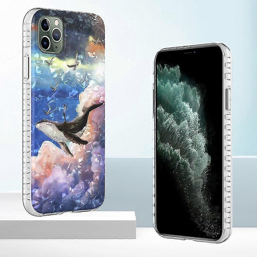 Case For Iphone 12 Pro Ma Bumper Soft Tpu With Hard Imd Floral Slim Clear Shockproof Pattern Phone Case - Elephantx