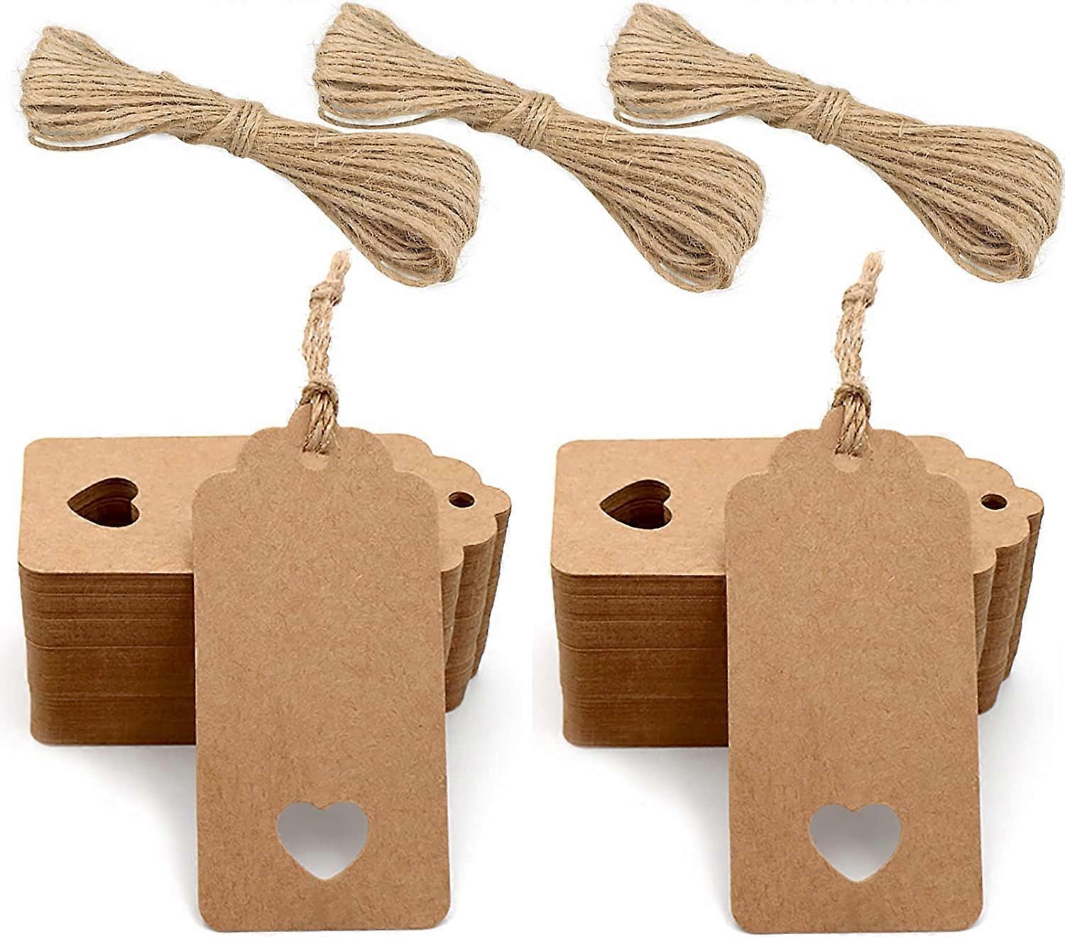 4.5x9.5CM Kraft Luggage Tags Labels - Blank Parcel Tags with String 100 PCS(4-D-1)