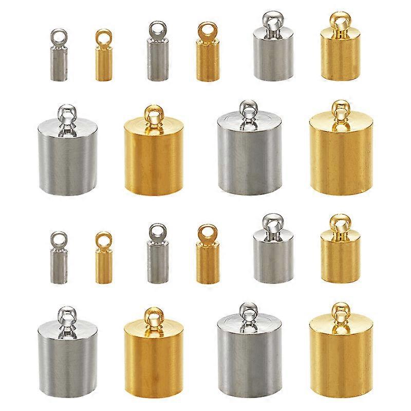 170pcs/box Mixed Color Brass Tassel Leather Cord End Caps Crimp End Connector for Jewelry Making DIY Findings