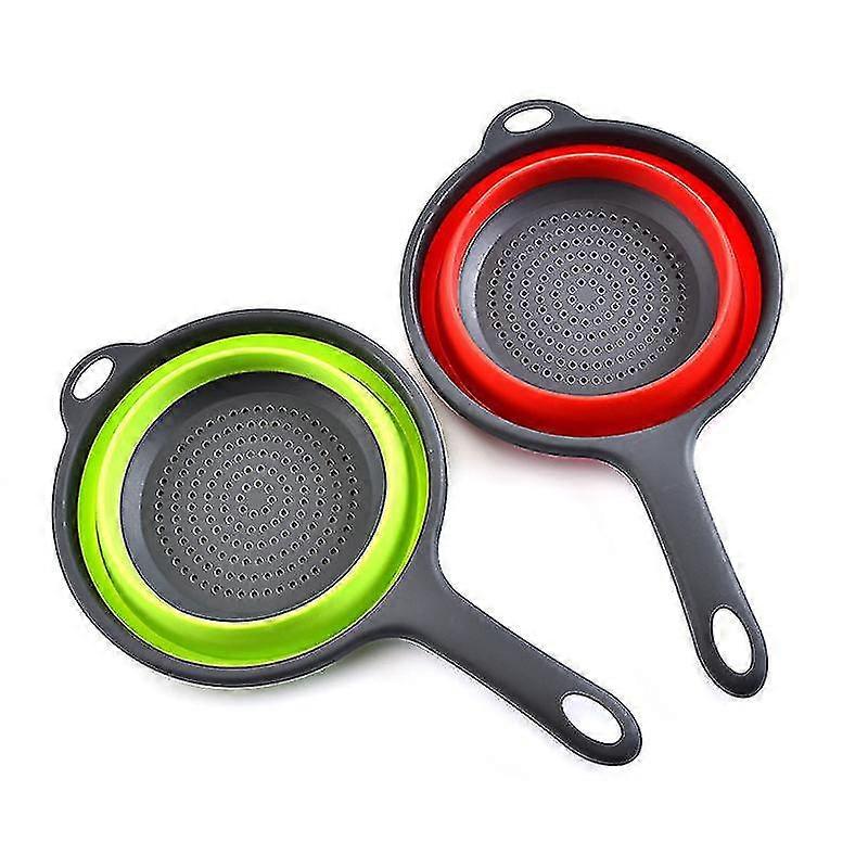 Silicone Colanders Foldable With Handle For Draining Pasta Vegetable