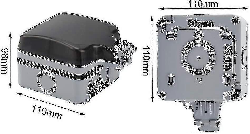 Garden Sockets Outdoor Socket Ip66 Weatherproof Usb Socket Socket Wall-mounted C