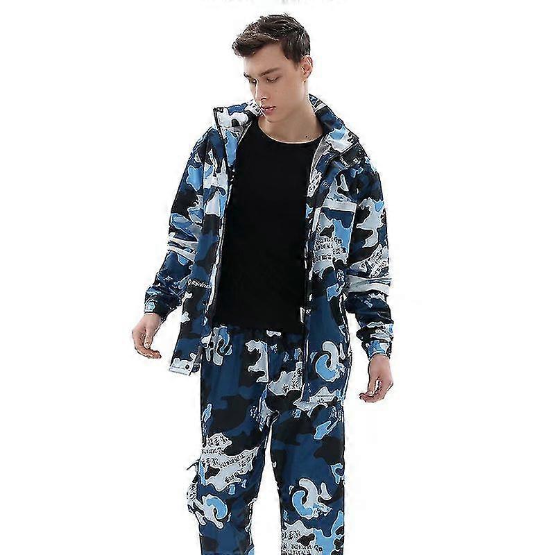 Men And Women Waterproof Multi-Function Raincoat Jacket And Pants Suit Thickened Rain