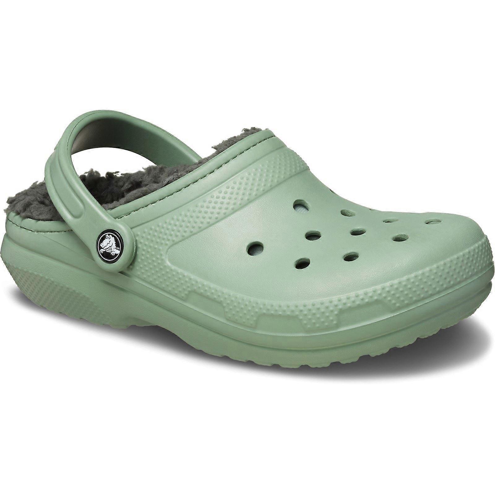 Crocs Classic Lined Thermoplastic Moss/Multi Clogs