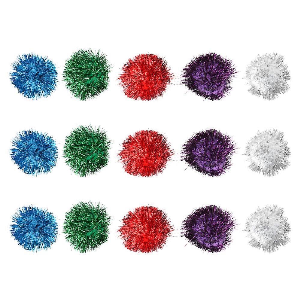 15pcs Sparkle Ball Cat Toy Cat Teasing Toys Practical Cat Interactive Toys