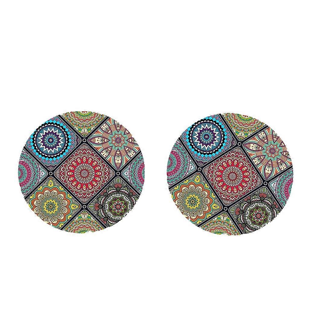 2pcs Elastic Edged Waterproof Backed Fitted Table Cover Tableclothes 1.5m_A