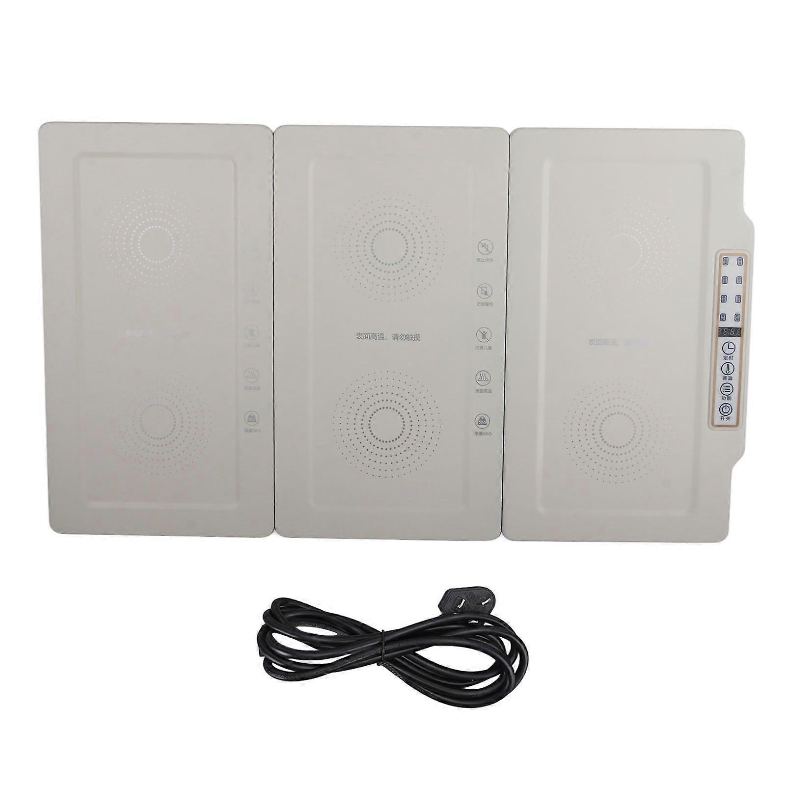 Speisenwärmer Tablett Elektrische Erwärmung 3 Tabletts Connect Faltbar Abnehmbar Multifunktional für Zuhause
