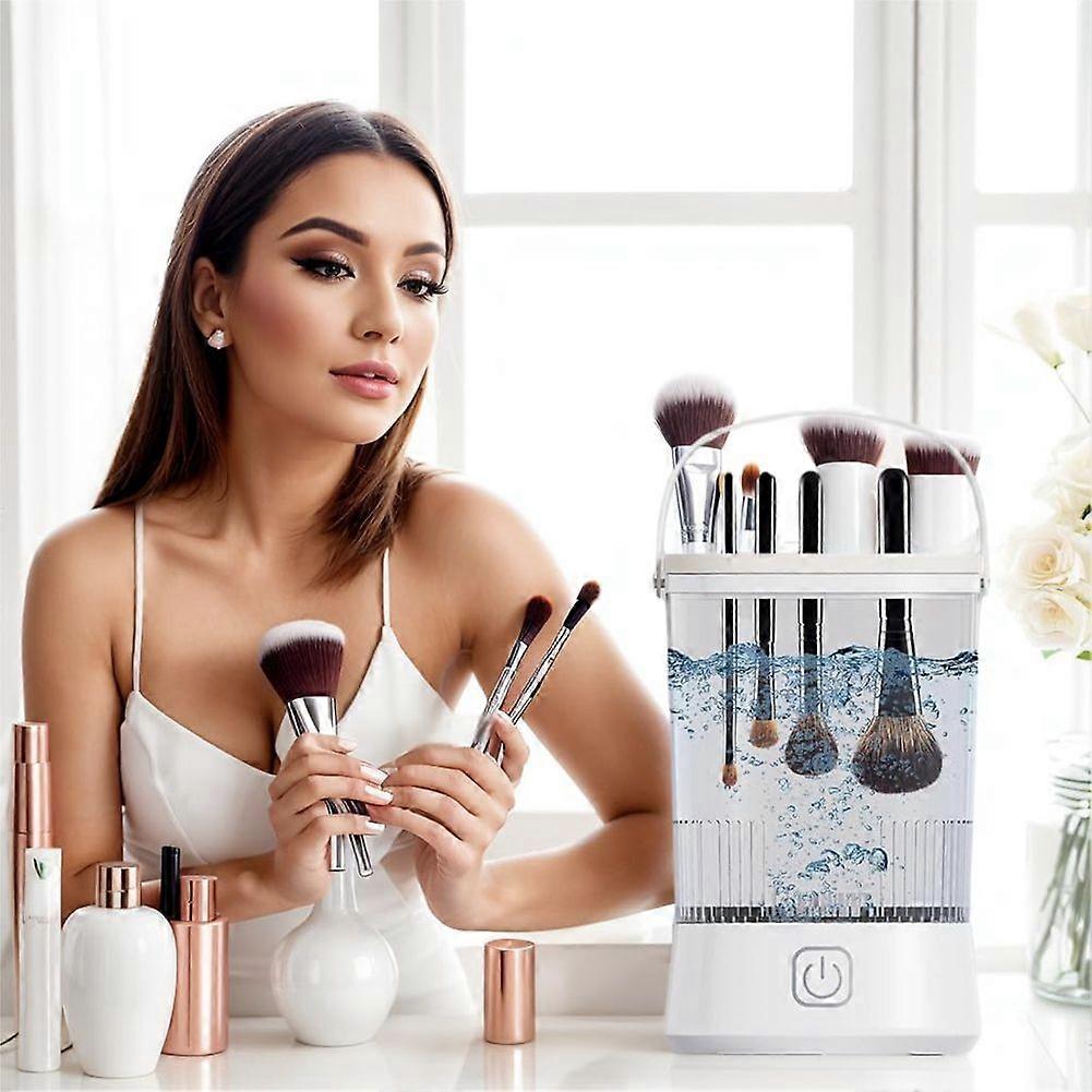 Electric Makeup Brush Cleaner with Clean Mat USB Automatic Rotation Makeup Brush Cleaner for Makeup