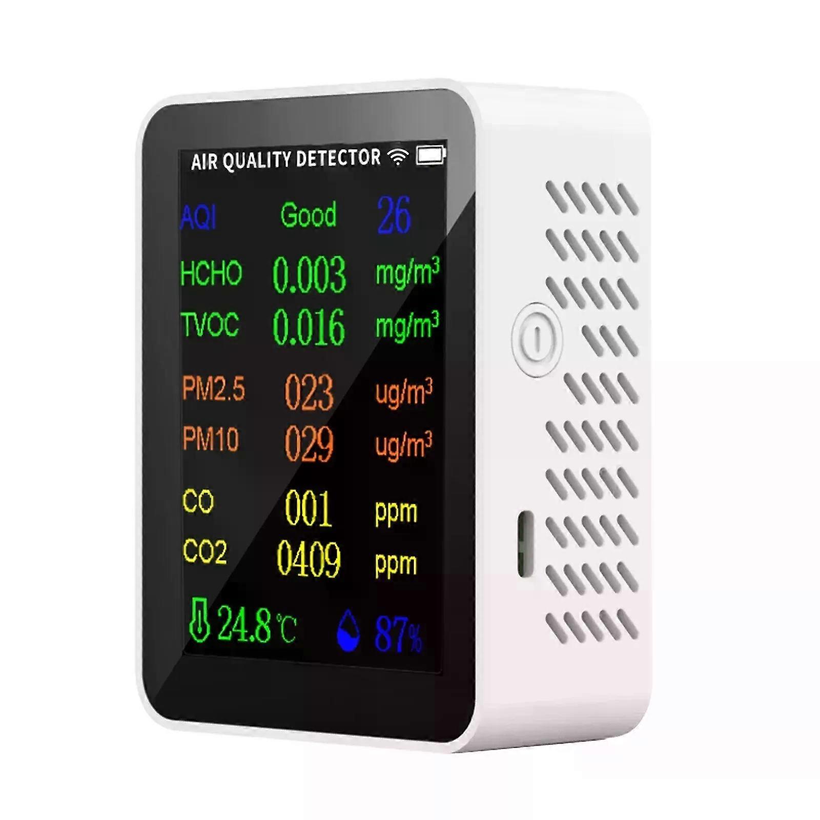 10 in 1 WiFi Air Quality Meter PM2 5 PM10 HCHO AQI Temperature Humidity Tester Large TFT Colour Display Mobile App Control