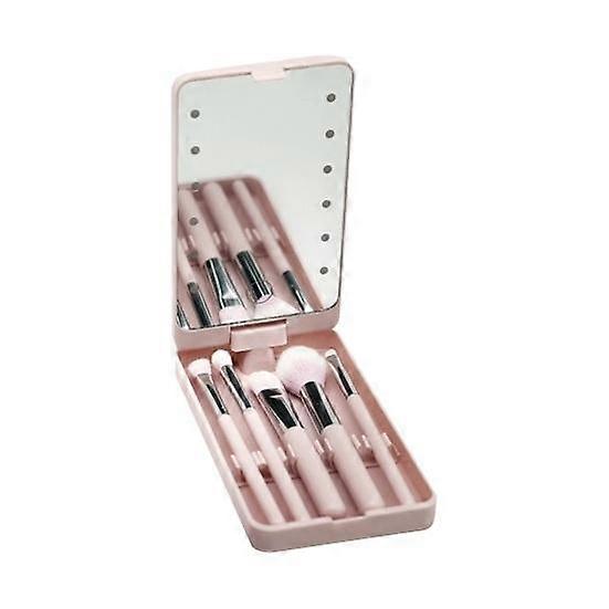 1 Set Makeup Brush LED Mirror Box Foundation Loose Powder Eye Nose