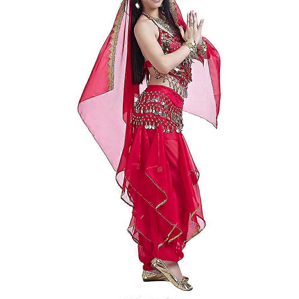 Gonna Danza Del Ventre Con Monete - Sciarpa Chiffon E Metallio, Per Belly Dance, Costume Orientale - Foto 2