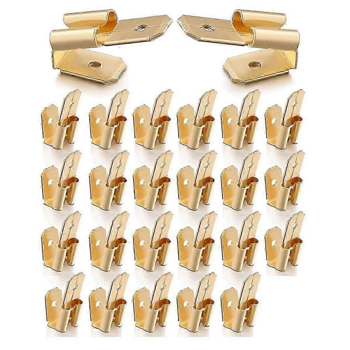 25 stk piggyback spadestik, 3-vejs adapter Dobbelt han til enkelt hun messing Quick Disconnect stik