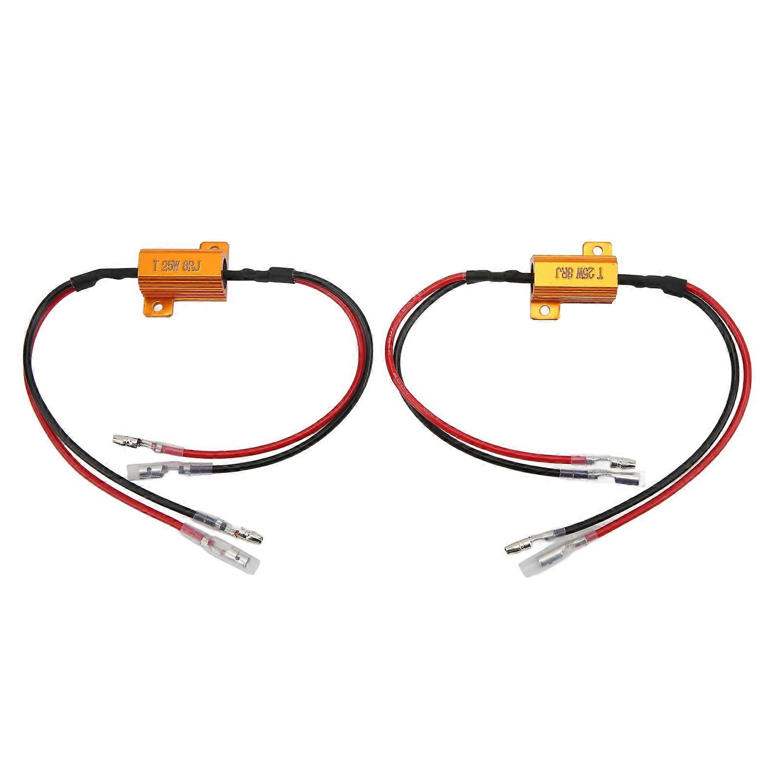 2Pcs LED Resistor 25W8Ω Small Portable Efficient Decoding Ultrahigh Frequency Easy Use Load Resistors