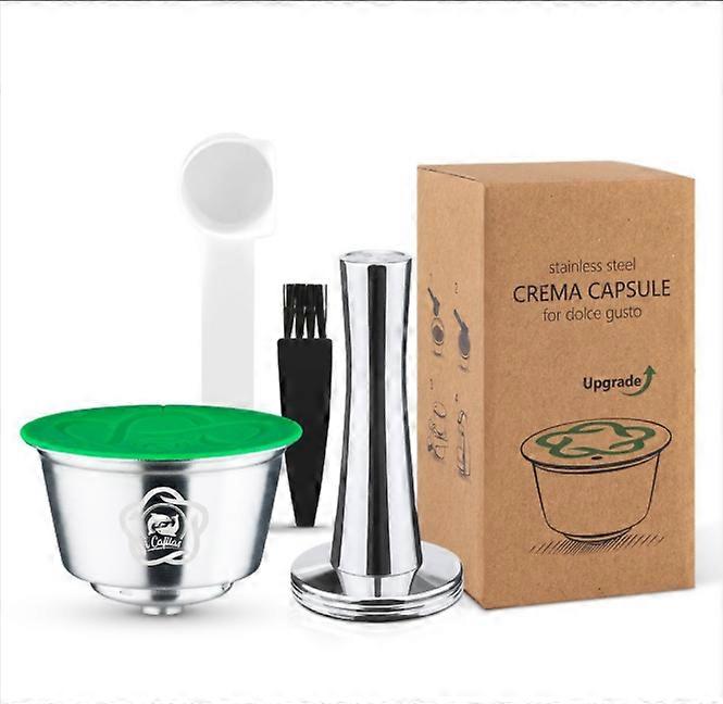 Filtro de acero inoxidable recargable reutilizable para Dolce Gusto con cuchara de café