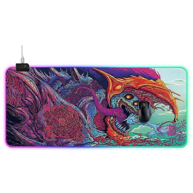 Computer Monster Pattern Illuminated Mouse Pad, Size: 90 x 40 x 0.4cm