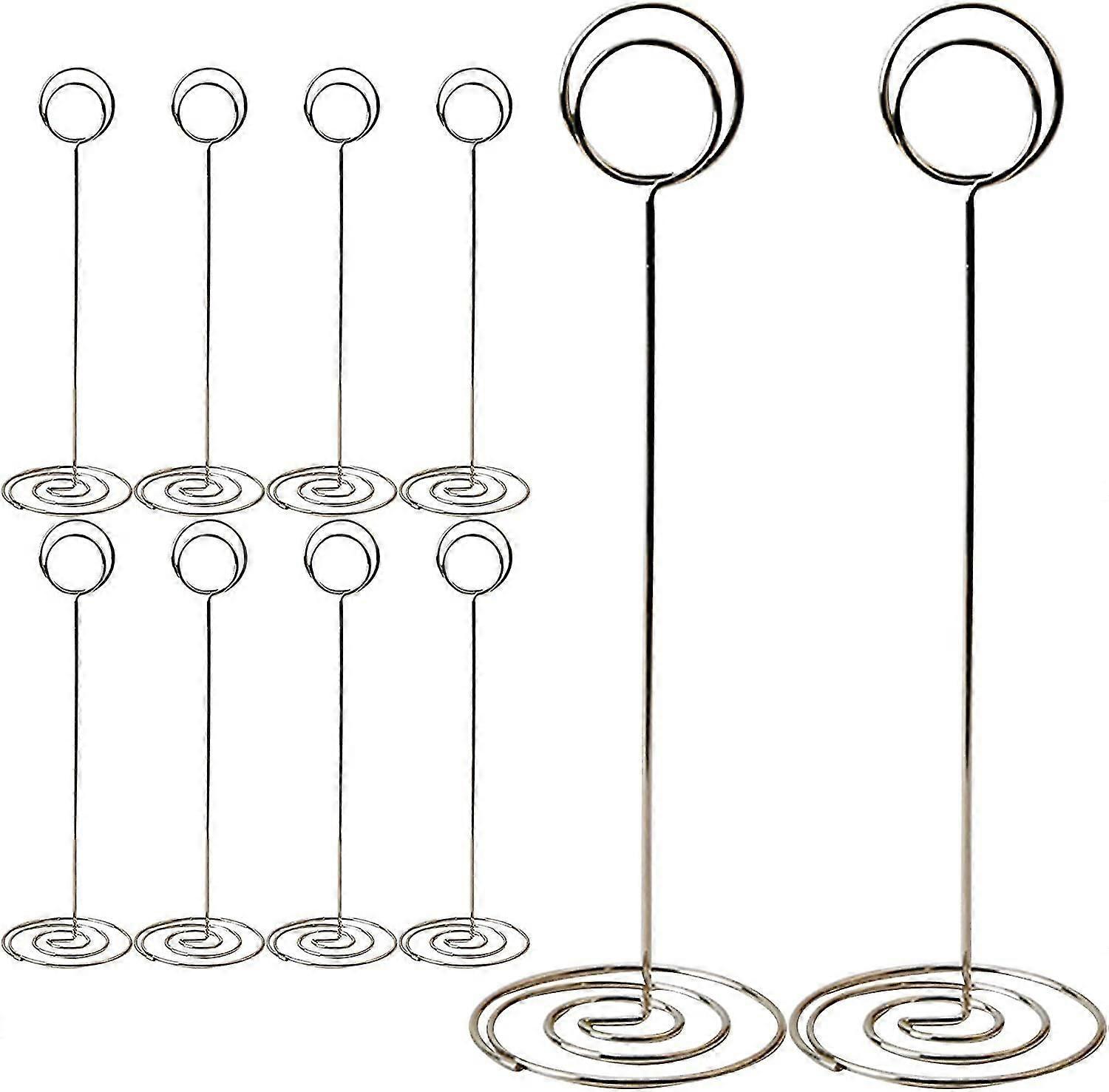 10 pcs 8,75 pouces place porte-cartes grand numéro de table se tient debout forme ronde table photo de table, argent
