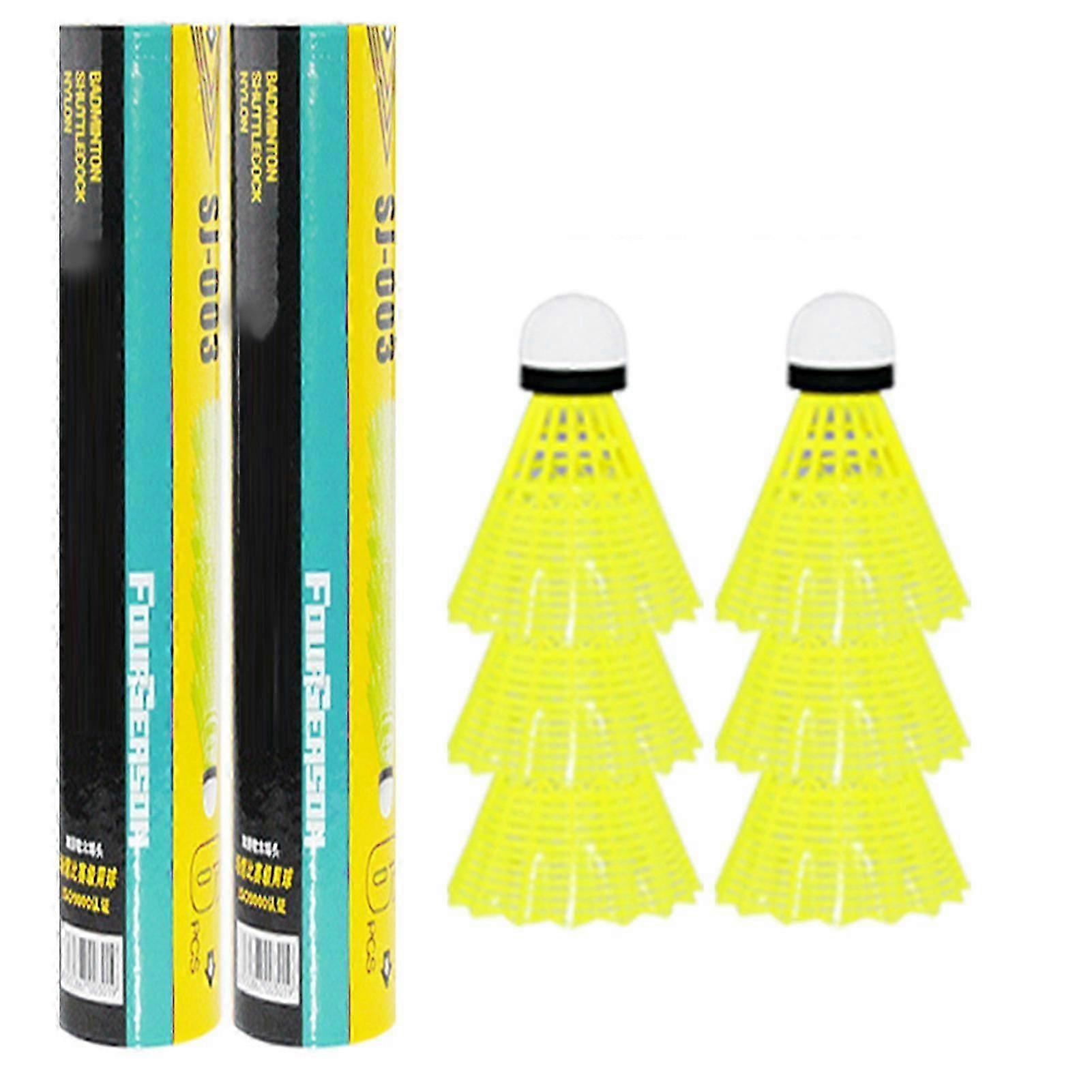 12pcs Nylon Shuttlecocks with Strong Cork Head Plastic Badminton Training Ball