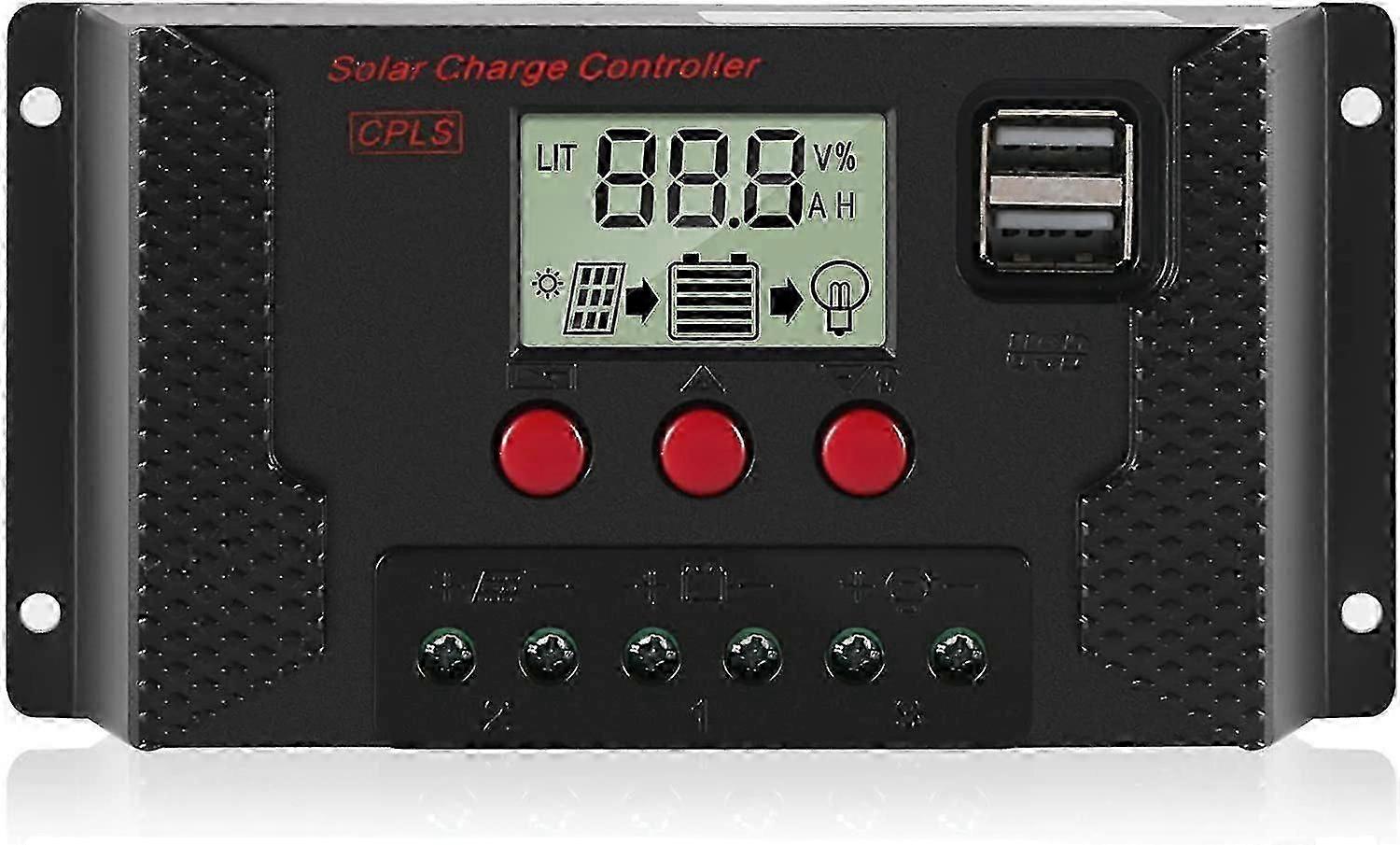 30a Charge Controller Solar Panel Charge Regulator Automatic Identification 12v/24v With Lcd Display And 5v Usb Port Auspicious