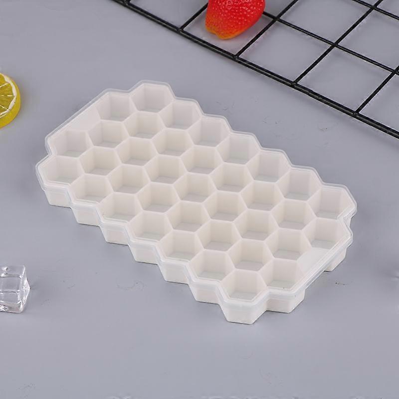 37 Grid Honeycomb Silicone Ice Cube Mold With Lids Large-Capacity Ice Tray Mold Reusable Food Grade Ice Maker Mould