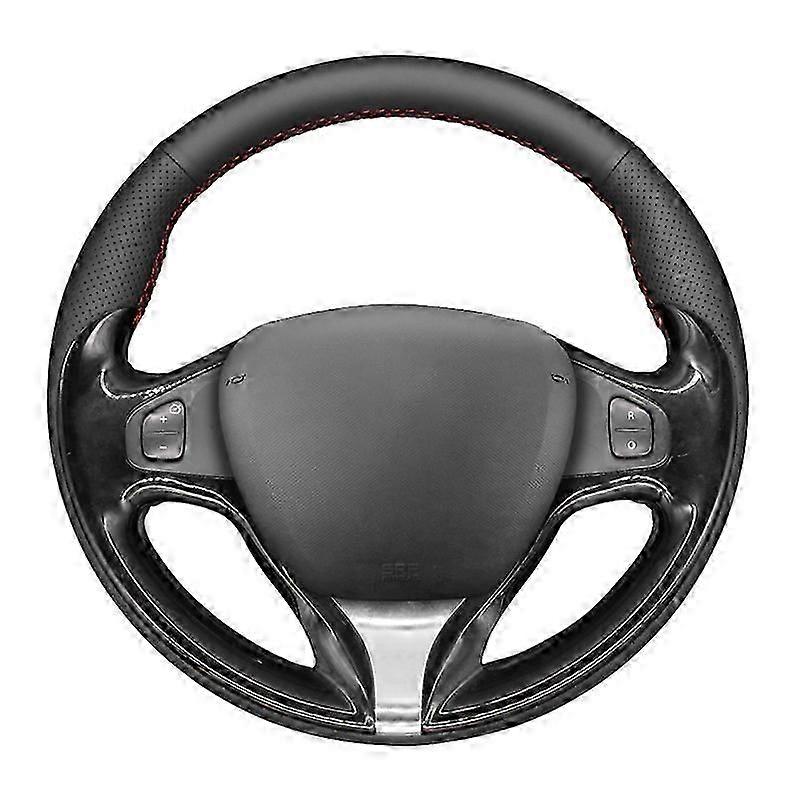 ルノークリオ2013-2016キャプチャ2013-2015のための黒いPuフェイクレザー車のステアリングホイールカバー ルノーサムスンQm3 2013-2015