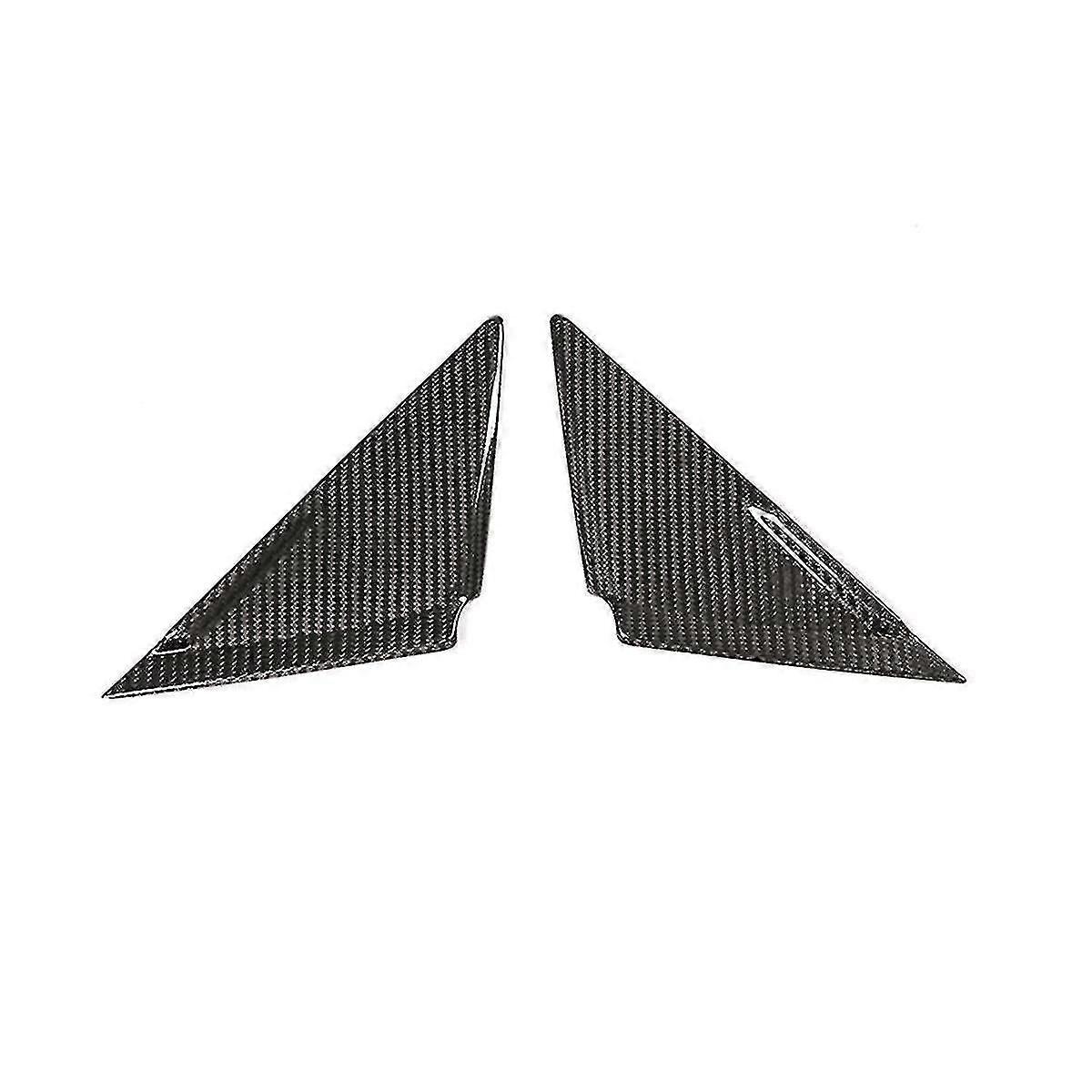 Real Carbon Fiber Car Front Window A-pillar Rearview Mirror Triangle Cover For R35 2008-2016
