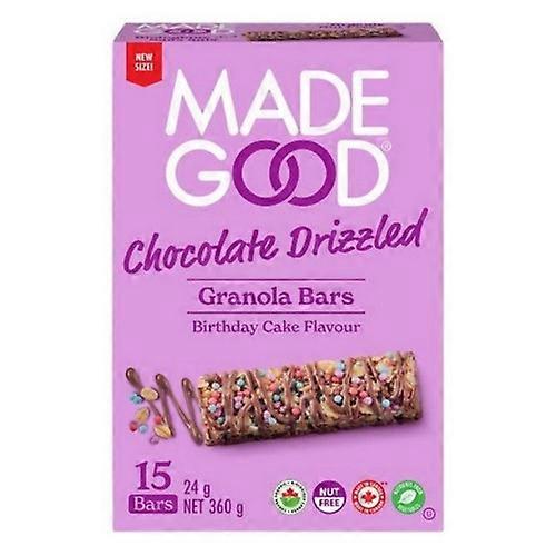 Madegood 有机格兰诺拉麦片棒 1巧克力酱生日蛋糕味, 15 x 24 克 (5 箱)