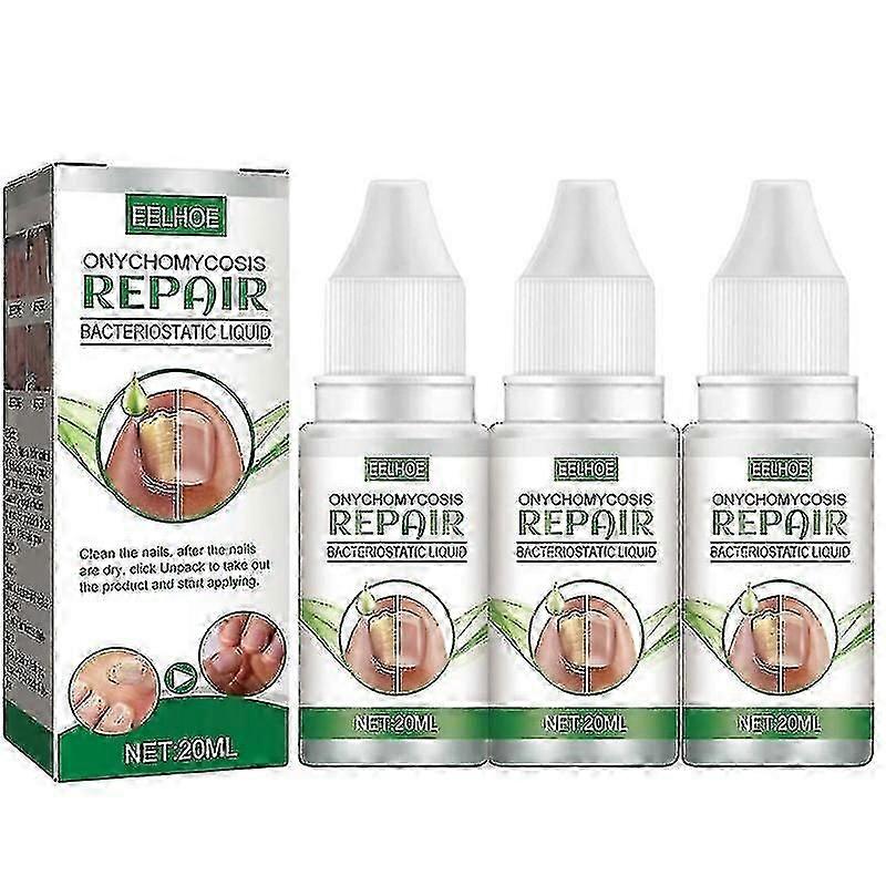 3pcs EELHOE Anti Fongic Traitement Champignon Efficace Doigt Orteil Ongles Réparation Solution Liquide